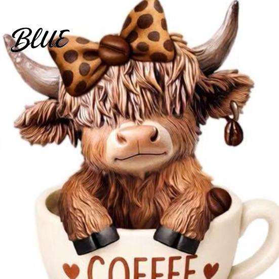 Coffee Corner Shelf Accessory 2Pcs Cow Figurine Cute Resin Animal Statue for Home Desk Calf Bar Decor Cafe Style Tabletop Ornament Creative