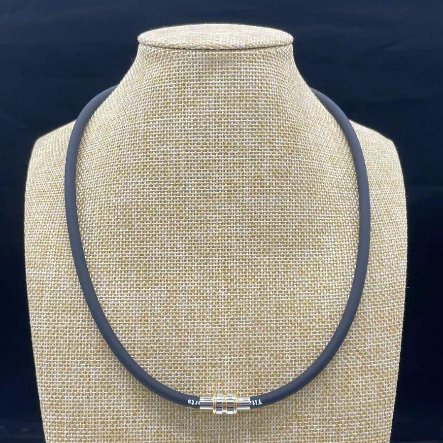 Men's Titanium Steel Negative Ion Silicone Choker Pendant - Unisex Fashion Jewelry