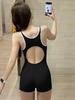 Korean Style Slimming One-Piece Swimsuit for Small Bust - Conservative, Flaw-Concealing, and Body-Shaping Women's Sportswear