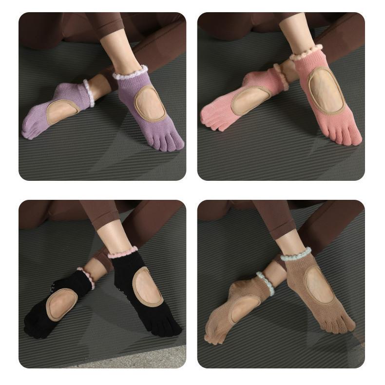 Yogastrumpor Halkfria Professionella Dam Sommar Tunna Tådelade Femtåstrumpor Kort Skaft Pilates Andningsbara Aerobics Sportsstrumpor