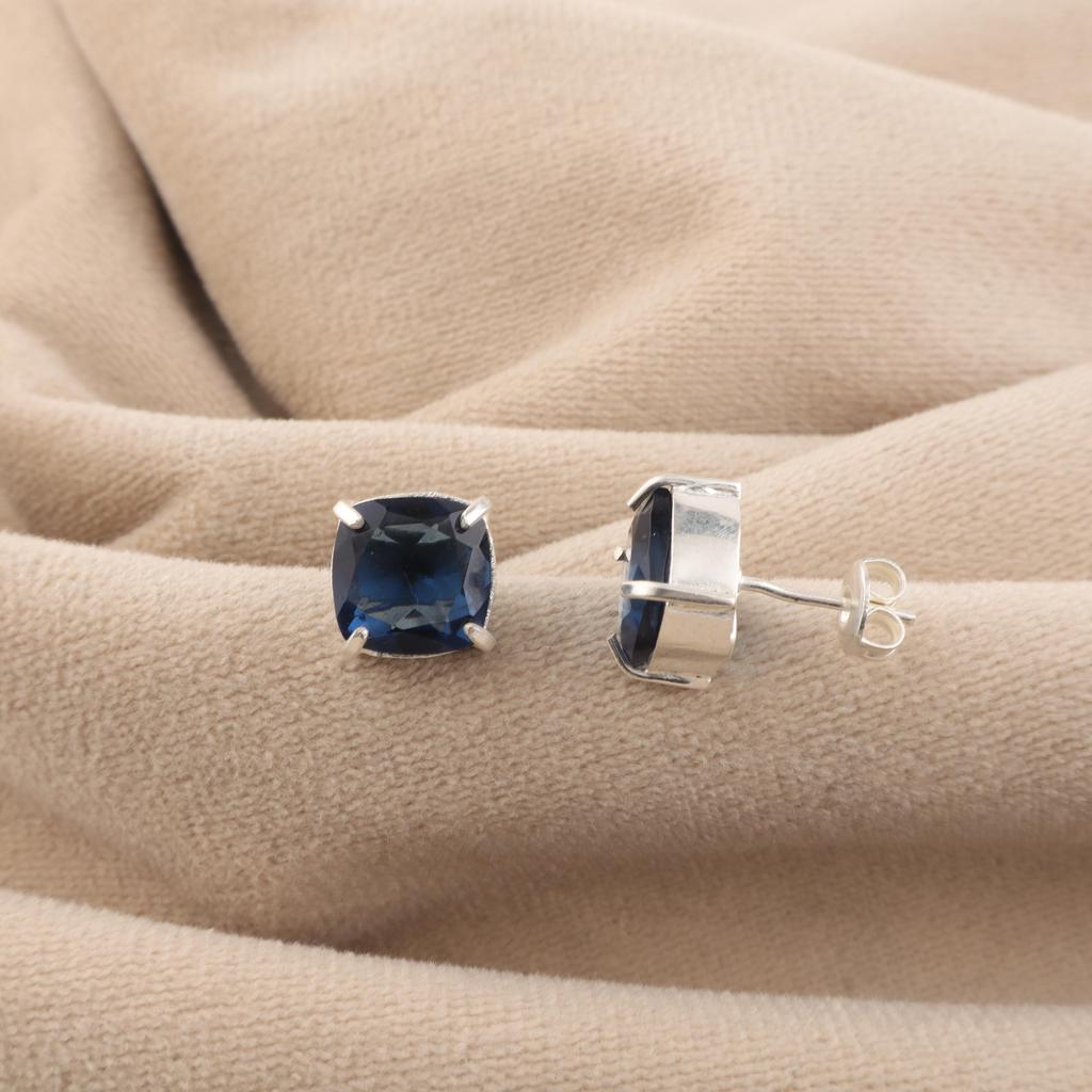 London Blue Topaz Gemstone 925 Sterling Silver Women Jewelry Designer Earring 1" For Anniversary Gift EE-181-13