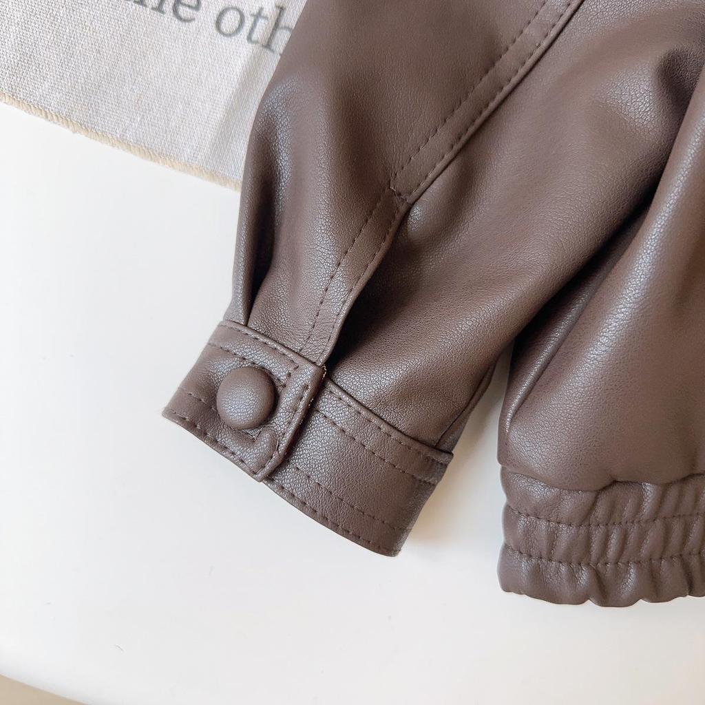 Korean-Style Girls' Leather Jacket - Spring/Autumn Fashionable Casual Coat BQB015
