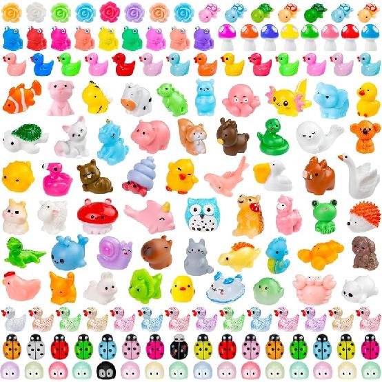 42 Pcs Mini Resin Animals 42 Styles Resin Animals Figurines Bulk for Fairy Garden Miniature Dollhouse Accessories Hide Crafts Decor