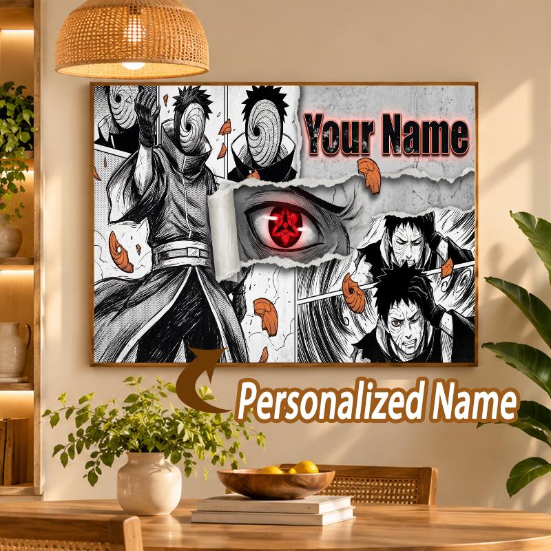 Obito Uchiha Custom Name Diamond Painting Personalized 5D Full Drill DIY Diamond Art Home Decor