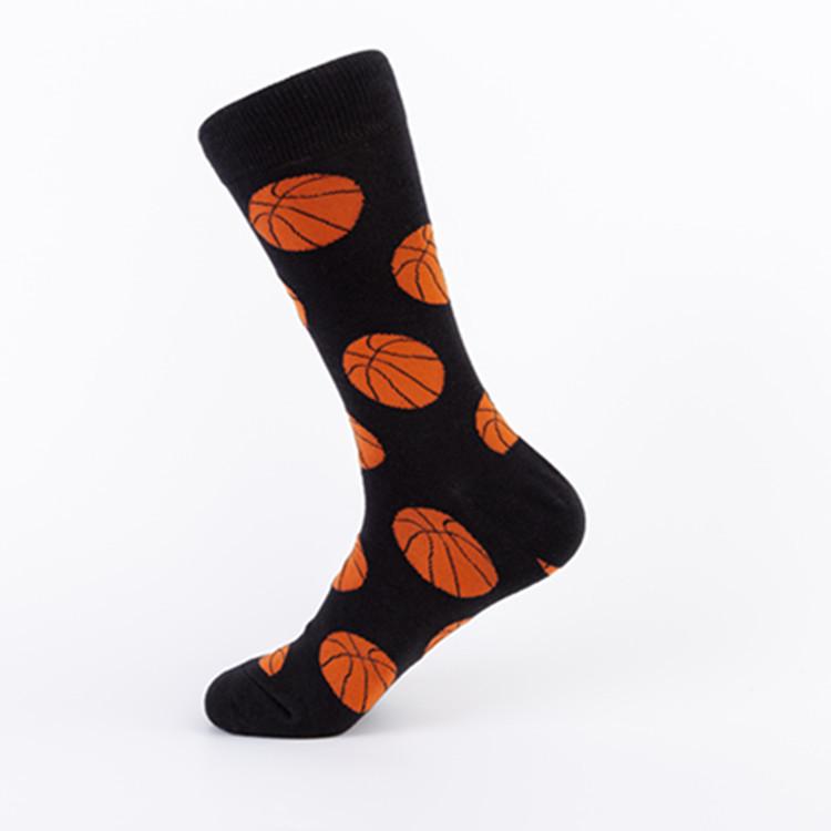 Men's Trendy Long Cotton Jacquard Socks: Autumn/Winter Ball Series
