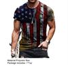 Herren Bluse Amerika Flagge Gedruckt Hautfreundliches Polyester Lässig Kurzarm T-Shirt Tops für den Alltag