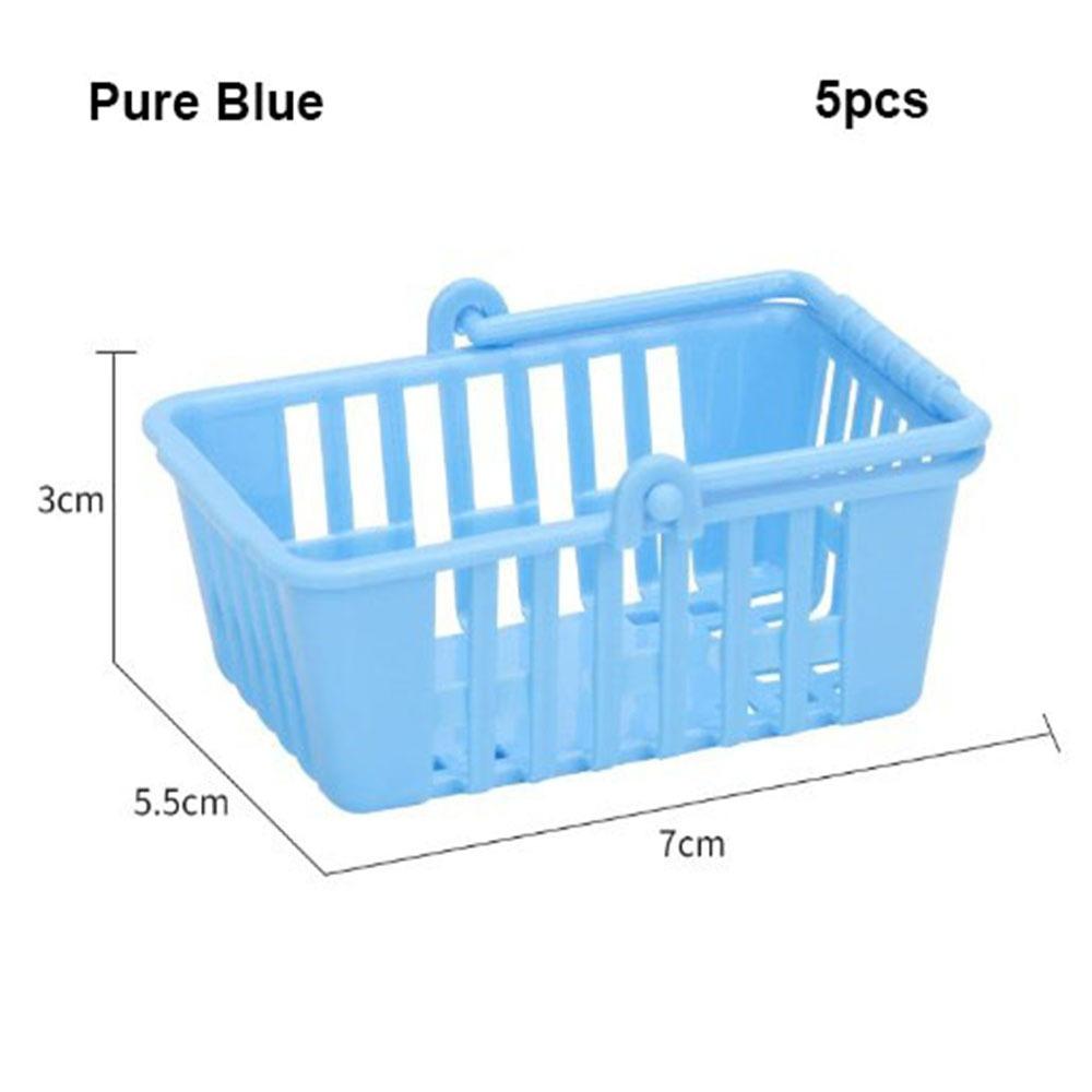 5pcs Multicolors Basket Toys Mini Shopping Hand Basket Model Doll House