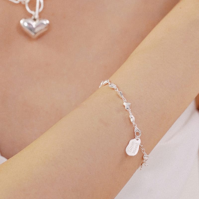 LAYERMOOD [PEARL&DRAPE] Silver925 Mini Heart BR