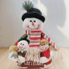 Christmas Plush Snowman with Hat Scarf Cute Santa Snowmans Doll Xmas Decorative Ornament Toy Winter Decorations for Office Table