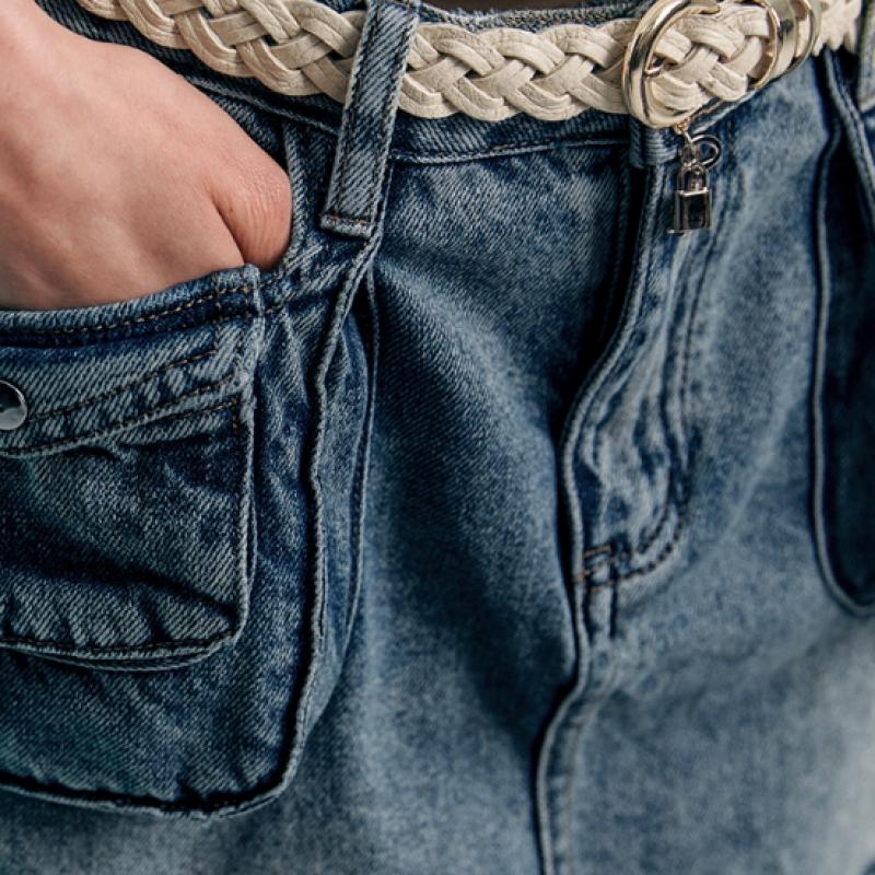 Maxza Distressed Denim Mini Skirt Zc08qs005on