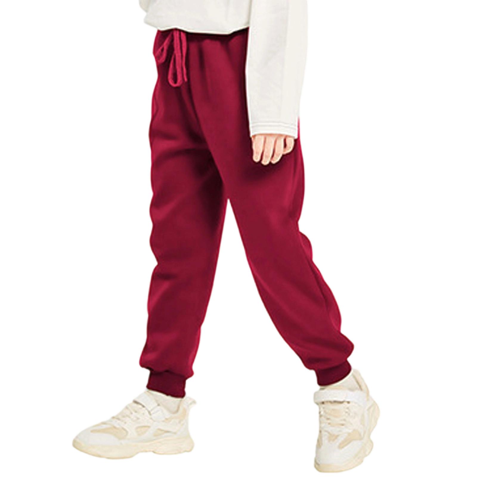 

Children s Sports Sweatpants, Thickened Casual Leg Binding Pants 170 винний