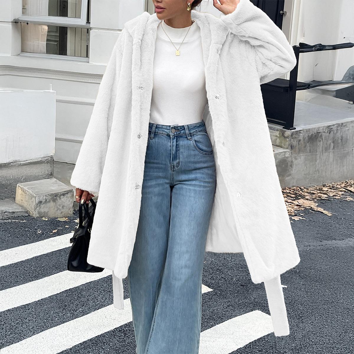 

Элегантное женское ветровое пальто с длинным рукавом, новая мода осень-зима 2025, универсальное S белый