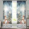 Christmas And Winter Snowman Curtains For Living Room Bedroom Home Decoration Window Voile Tulle Curtain Drapes