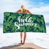 Tropical Dream Letter Print Beach Towel Polyester Green Palm Leaves Quick Dry Bath Towels Summer Vacation Pool Sandproof Blanket