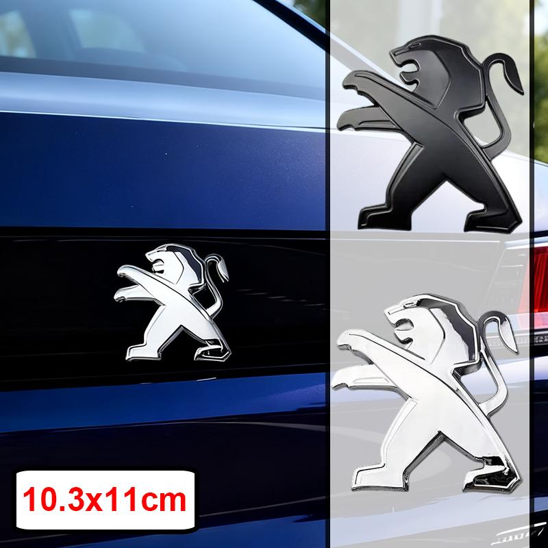 10.3cm Alloy Car Front Logo Emblem Rear Trunk Badge Sticker for Peugeot 106 207 i 208 301 307 308 407 408 508 2008 3008 4008 5008