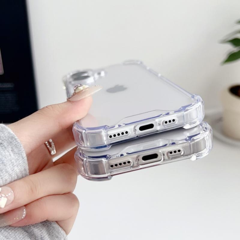 Luxury Transparent Shockproof Four Corner Package Case For iPhone 17 Air 16 15 14 13 12 11 Pro Max 8 Plus X XR XS Acrylic Cover