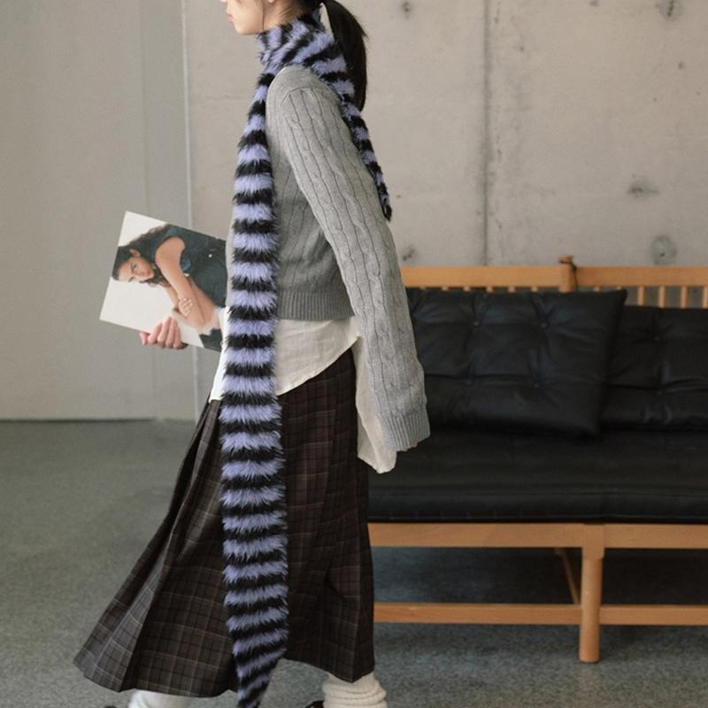 Knit Scarf for Women Long Skinny Belt Necktie Neck Scarf Girls Photo Props Long Neckerchief Skinny Scarf Necktie