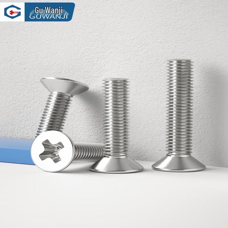 Guwanji 304 Stainless Steel Cross Flat Head Countersunk Machine Screws