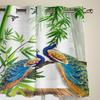 Beautiful Peacock Background Window Curtains For Living Room Luxury Bedroom Decor Drapes Kitchen Window Treatments Curtains