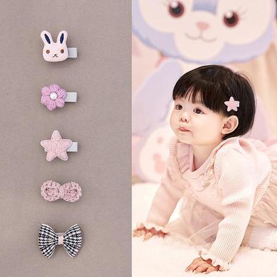 Baby-Haarspange im koreanischen Stil: Stoffschleife & Pompon für Kleinkinder