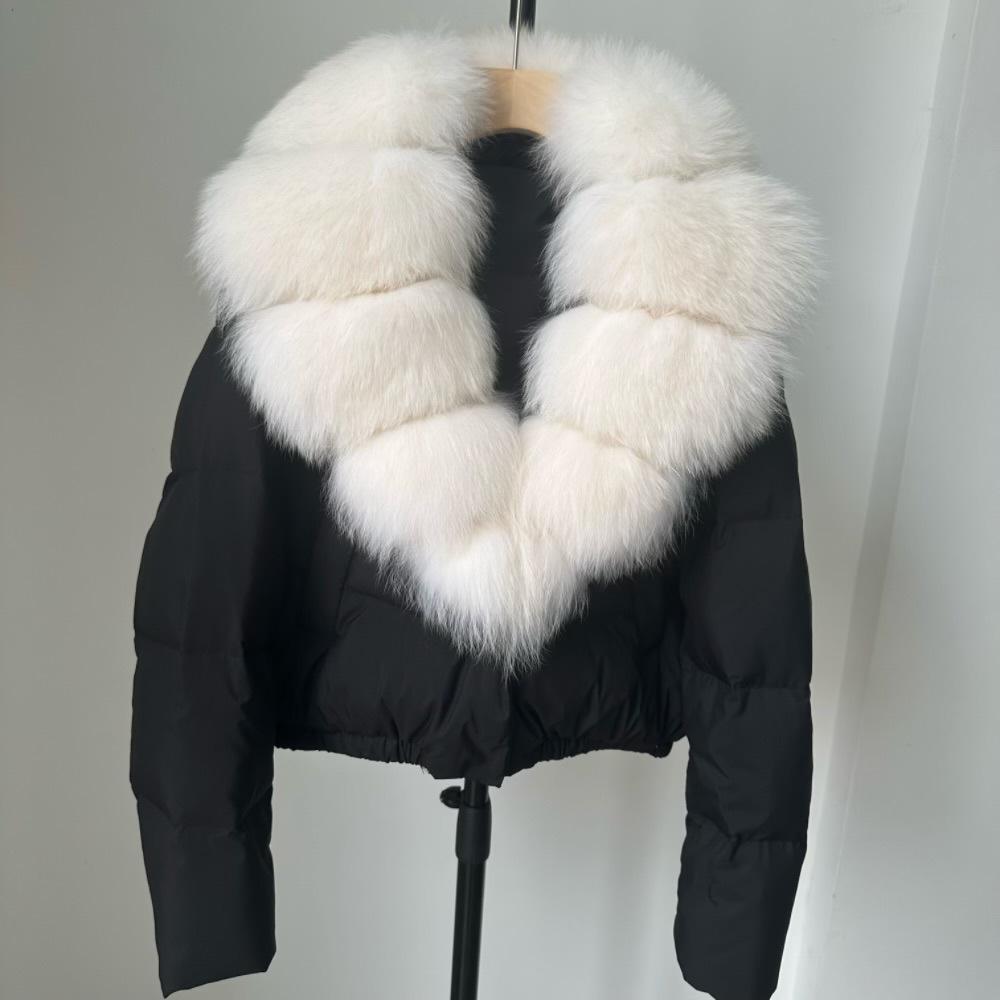 Women's Autumn Winter Warm Jackets Female Parkas White Duck Down Jacket Fur Coat Women Feather Short Puffer Coat