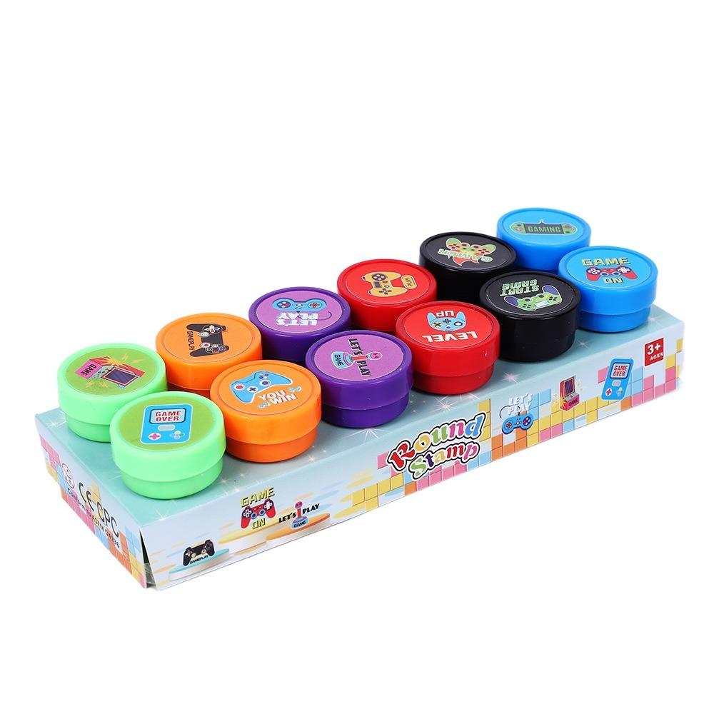 10/12/26Pcs Self-ink Children's Self-stamp Set  for Children Treasure Box Prize Birthday Party Gift