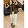 Women's Autumn and Winter Solid Color Thick Warm Jacket Simple Long Sleeved Jacket