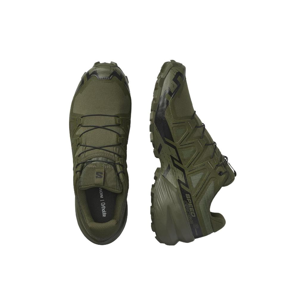 SALOMON Speedcross 6 Round Toe Non-Slip Durable Low-Top Running Shoes Unisex Running Shoes Army-Green 471612