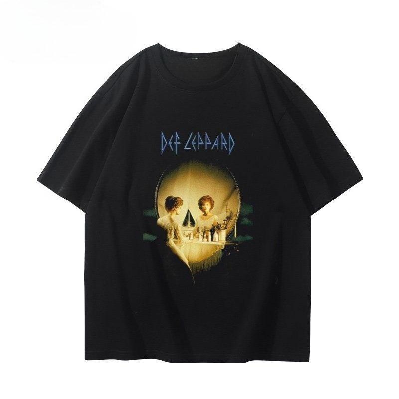 

Def Leppard Bandrelated Shortsleeved Mens and Womens Summer Americanstyle Tshirt S