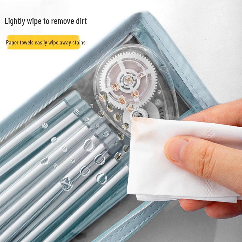 Transparent Exam Pencil Case - Simple Stationery Bag for Primary School Students and Women