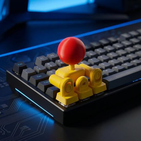 Vintage Game Joystick Keycap 3D Printed Novelty Mechanical Keyboard Keycap 4-Key Linkage Mini Fighting Controller Button Attachment for Gamer