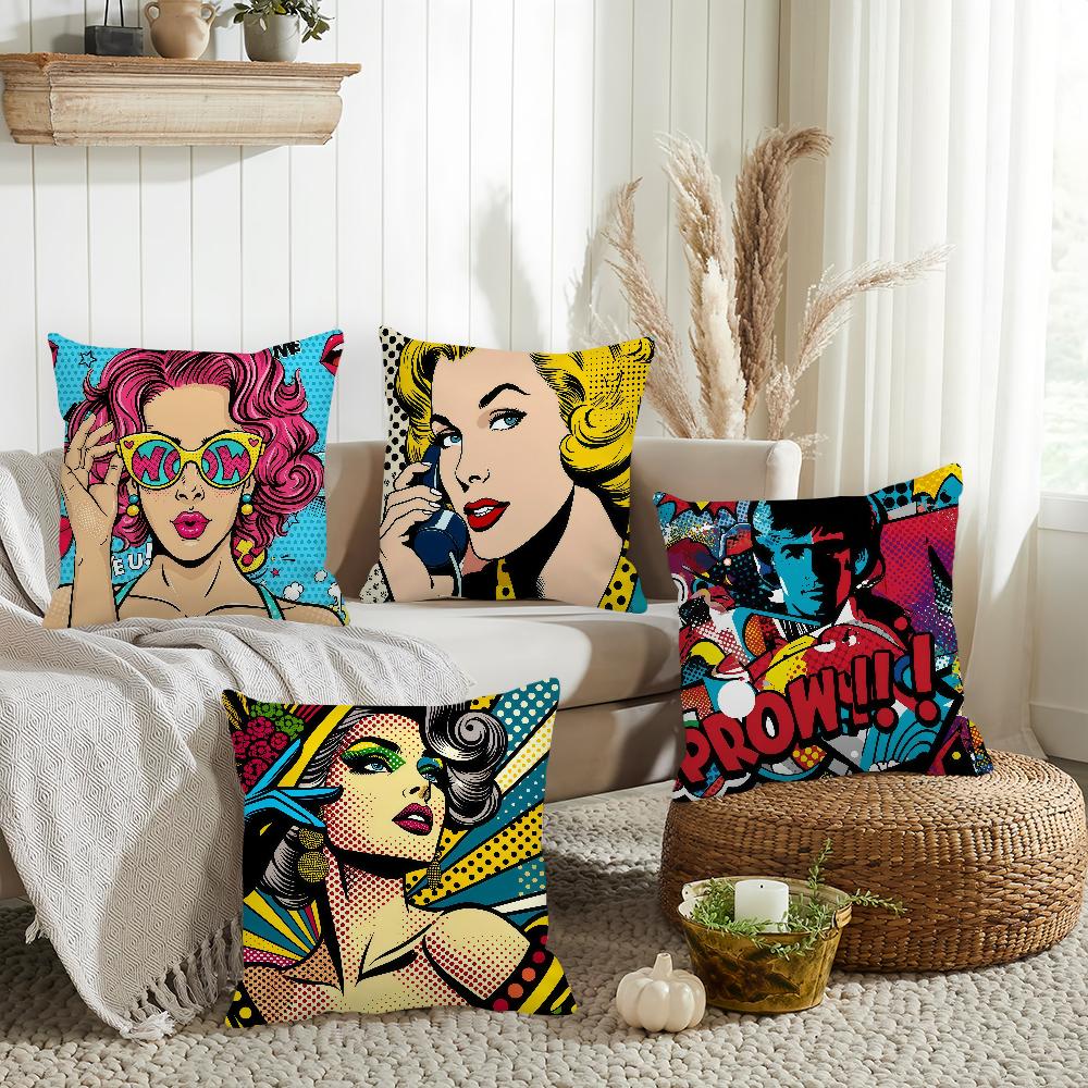 Fashion Pop Comic Portrait Pillow Case Office Cushions Suitable For Sofa Car Bedroom Decorative Cushion Cover