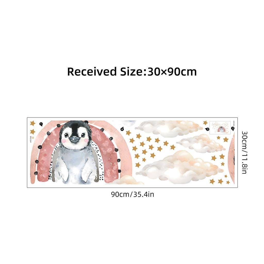 Cartoon Cute Star Rainbow Cloud Penguin Wall Stickers Decoration for Bedroom Wall Decals Kids Room Nursery Home Living Room