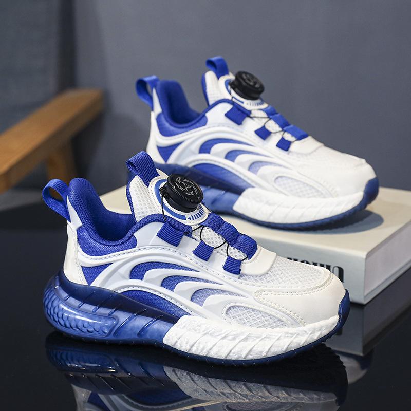 Classmate boys sports shoes 2025 spring and autumn new running shoes summer mesh buttons children's breathable single mesh shoes