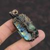 Tree Of Life Labradorite Pendant Copper Wire Wrapped Pendant Gemstone Jewelry Handmade Wrapped Pendant Copper Designer Jewelry Gift For Her