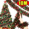 Weihnachts Lametta Girlanden Dekoration Bartops 2/10M Rot Grün Kranz Weihnachtsbaumschmuck Party Zuhause Treppendekor Anhänger Requisite