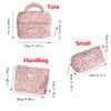 Fashion Pink Flower Women's Clutch Bag Toiletry Makeup Tool Storage Pouch Portable Tote Travel Quilting Cosmetic Bag Handbag