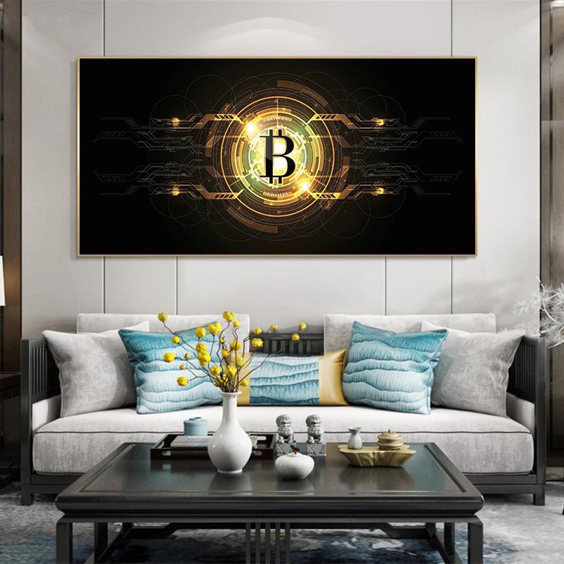 Bitcoin Canvas Painting Art Posters and Prints Bedroom Home Decoration Painting Posters HD Prints Wall Art Modular Living Room