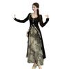 New Chinese Style V-Neck Slim Dress Women Early Plus Size Elegant Long