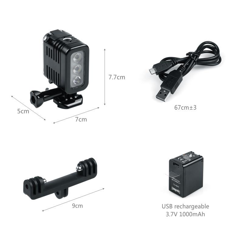 Waterproof Fill Light for GoPro Accessories - Compatible with GoPro 9-13 Sports Cameras