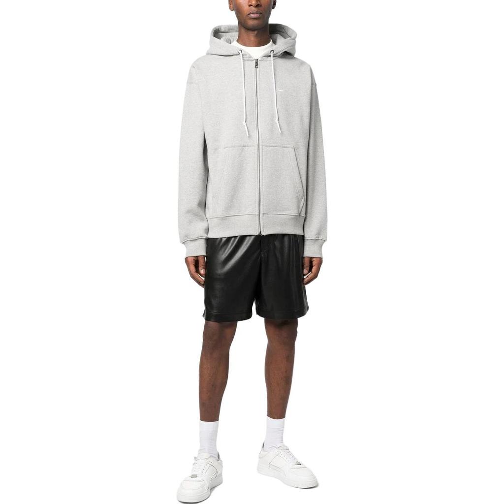 Nike Felpa con Cappuccio e Zip Intera Solo Swoosh Grigio Scuro Marlè/Bianco Uomo Streetwear DR0403-063