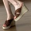 Fashion Ladies Shoes 2025 Brand Open Toe Modern Women's Slippers Super High Platform Wedge Sandals Summer Plus Size Dress Rome Slippers