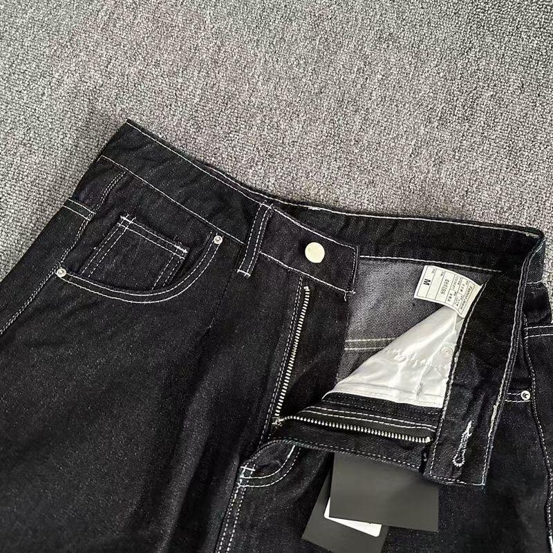 RogueWave Amerikanischer Cartoon Gedruckte Weitbeinige Denim Cropped Hose Locker Lässig Gerade Shorts