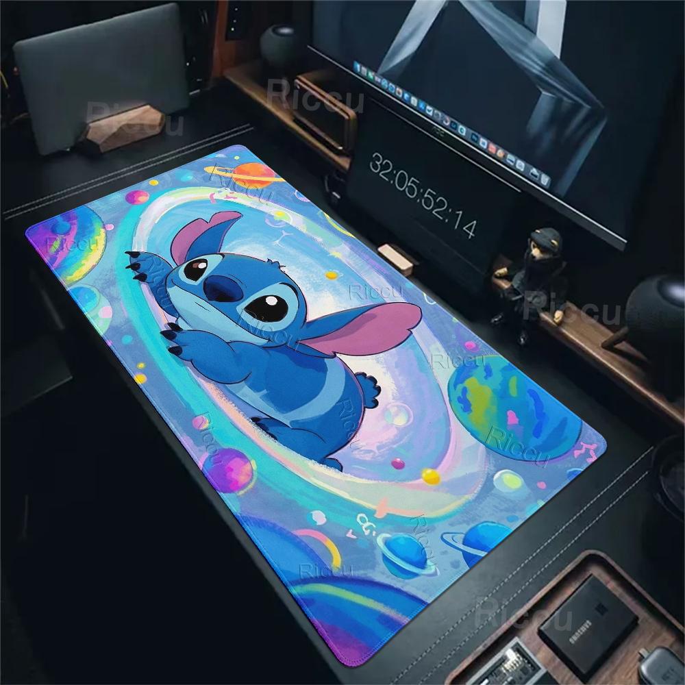 Cute Stitch Aesthetics Anime Mouse Pads XXL Computer Keyboard Carpet Gaming Offices Accessories Non-slip Mat Lockedge Rubber Pad