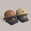Short Brim Running Baseball Cap Unisex Quick-Dry Mesh Letter Decor Retro Fashion Color Block Outdoor Hat