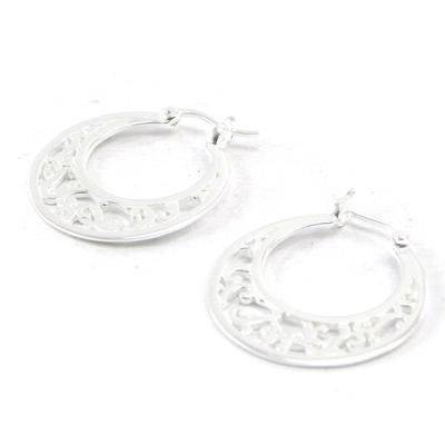 [F1307] - Silberne 'Filigranas' Creolen