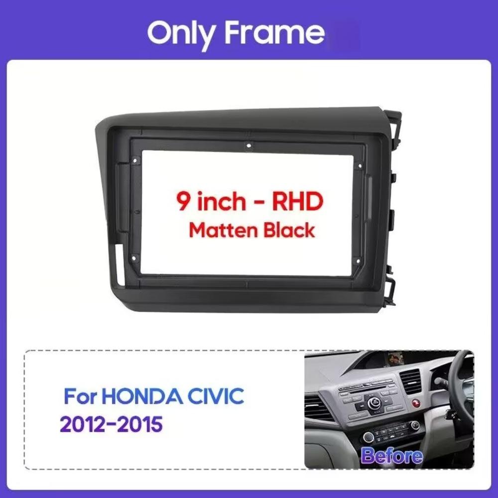 For HONDA CIVIC 2012-2015 LHD/RHD 9 Inch Car Fascia Frame Decorative Panel Mounting Auto Interior Accessories