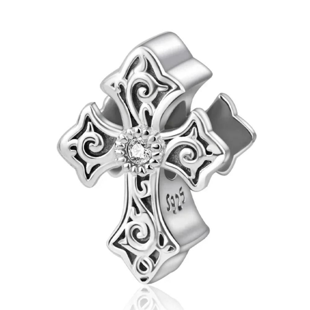 925 Silver Cross Charms Iron Throne Jesus Pendant Christian Necklace Beads Fit Bracelets Fine Jewelry DIY Gift