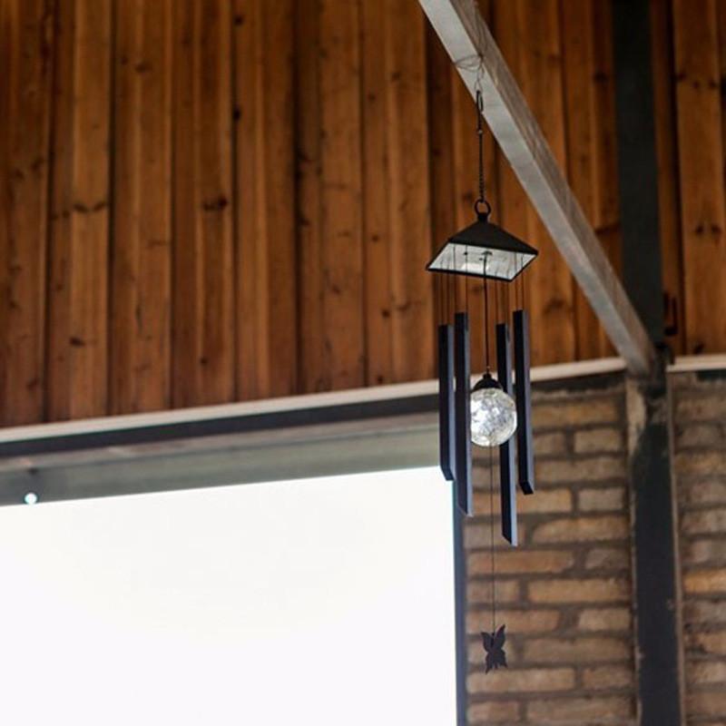 Solar Garden Wind Chime Light With Led Illumination For Lawn Decor