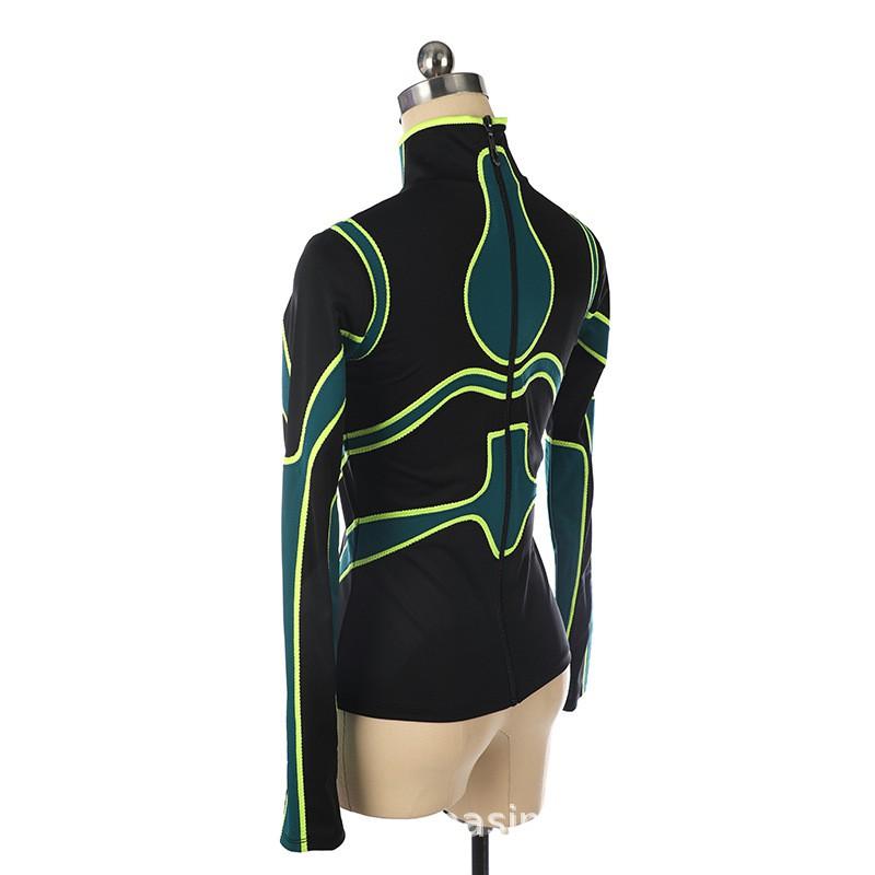 Girls Figure Skating Performance Costume With Rhinestone Embellishment Nylon Blend Top Anime Theme Stage Wear Kids Adults